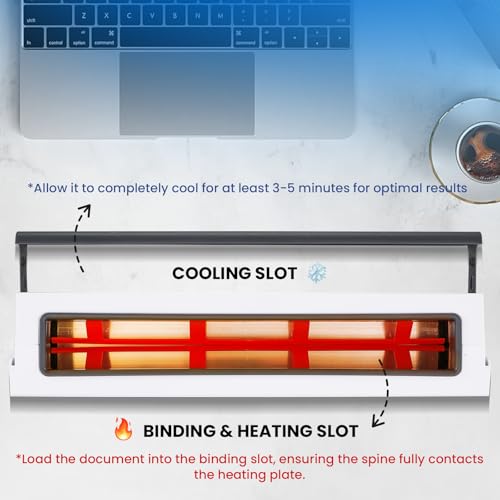Mxmoonant Thermal Binding Machine, Max.320 Sheets for A4 A5, Compact with Cooling Position, with 5 Binding Covers, Ideal for Offices, Schools, Home Projects