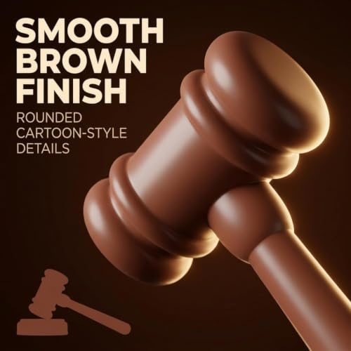 Wooden Judge Gavel Cartoon Style Costume Accessory for Role Play & Desk Decor