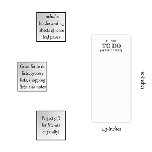Santa Barbara Design Rectangular Acrylic Notepaper Holder with 125 Sheets Heavyweight Paper, 10" x 4.5", After Coffee