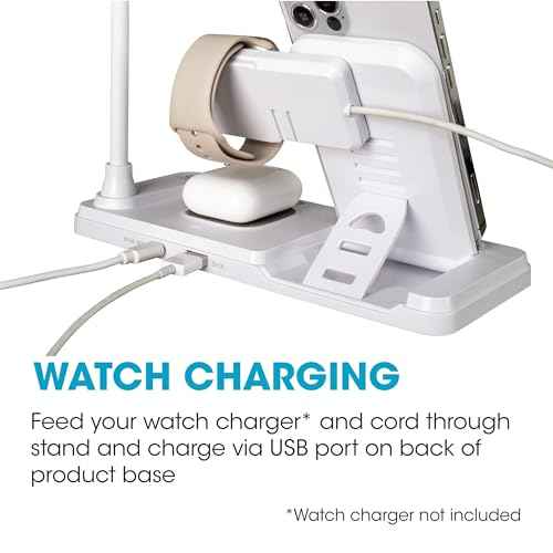 OttLite LED Desk Lamp with Charging Station, Multi-Device Desk Lamp with Wireless Charger, Book Light, Table Lamp Reading Light, Work Light, Desk Lights for Home Office or Bedside