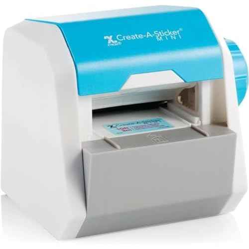 Xyron Create-A-Sticker, Mini, 2.5¡± Sticker and Label Maker Machine, Portable, Includes Permanent Adhesive, Pre-Loaded (XRN250-CFTEN)