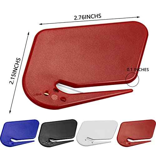 Letter Opener Envelope Slitter 4 Pack Letter Openers Plastic with Blade Envelope Opener Mail Opener for Envelope,Package,Paper Cut,Safe Letter Opener
