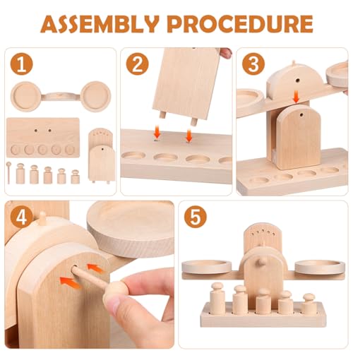 Montessori Wooden Balance Scale for Kids - Educational Math Toy