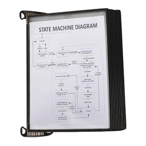 Tarifold Magnetic Wall Mount Reference System - 10 Black Pockets, Repositionable