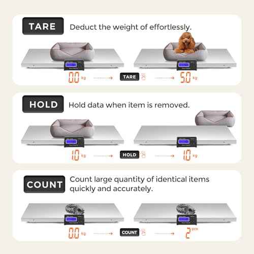 Bonvoisin Pet Scale for Large Dog 1100lb x 0.2lb, Postal Scale with Large Stainless Platform 40.5¡± x 20.8¡±, Animal Scales for Weighing,Vet Scale with Rubber Mat Livestock Scale for Dog, Sheep