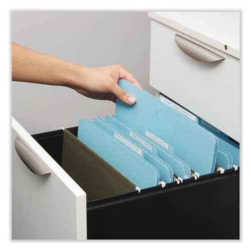 Universal Six-Section Pressboard Classification Folders, 2.5" Expansion, 2 Dividers, 6 Fasteners, Letter Size, Light Blue, 20/Box