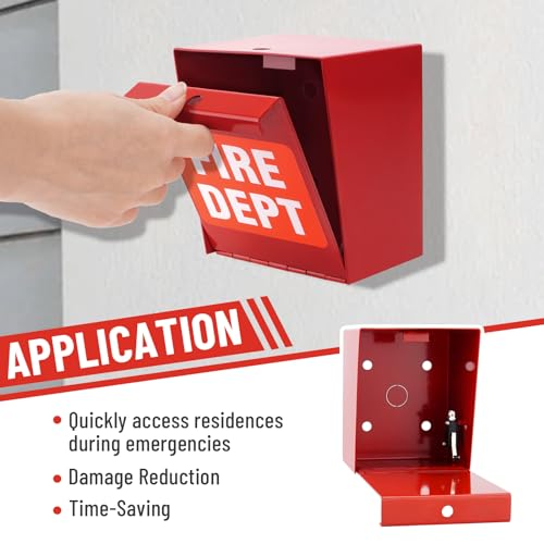 Fire Department Box With Lock Hole Red Heavy Duty Stell