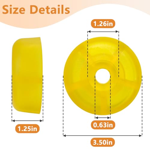 48358 Carriage Stop Roller Yellow Bumper Stop Replacement Parts for TranzSporter TP-250 and TP-400 Ladder Hoist (2 Pack)