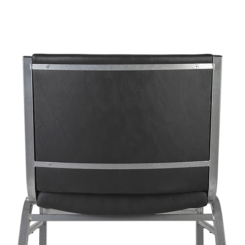 Flash Furniture Hercules Series Big & Tall 1000 lb. Rated Black Vinyl Stack Chair with Ganging Bracket