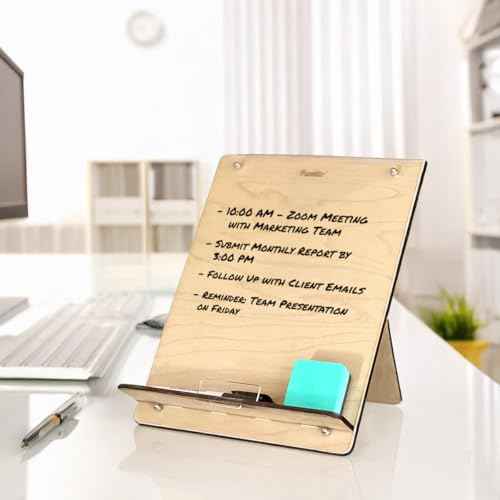 Wood and Acrylic Easel Style Dry Erase Board and Book/Tablet Holder for Home and Office | Portable Whiteboard for Students and Teachers | Marker and Eraser Included (Baltic Birch)