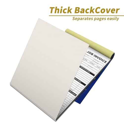 Carbonless Work Order Forms,7.5 x 11 inches Invoices for Small Business,Sales Order Book with Backing Board, 2-Part Receipt with Carbon Copy, 50 Sets