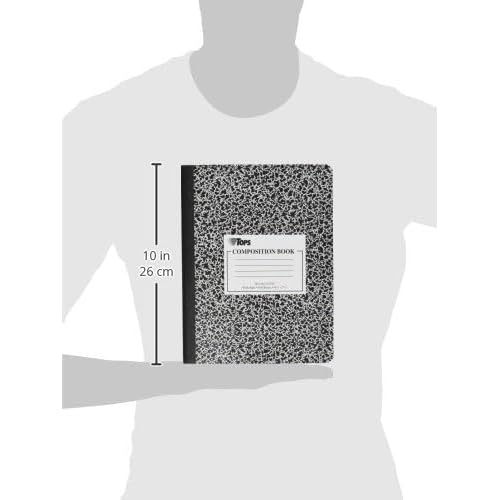 Oxford Composition Notebooks - Composition Notebook Wide Ruled Paper - 9-3/4" x 7-1/2" - Black Marble Covers - 100 Sheets - Pack of 14