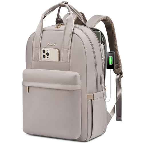 LOVEVOOK Laptop Backpack for Women, 17 Inch Travel Laptop Bag with USB Port, Waterproof Computer Backpack Purse for Work Teacher Nurse, Durable Casual Daypack