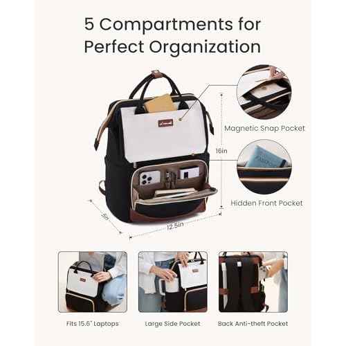 LOVEVOOK Laptop Backpack for Women with Giant Tumbler Holder Pocket, 15.6 inch Travel Work Backpack Purse for Nurse Teacher, Waterproof School Bag College Bookbag Cute Casual Daypack for Girls