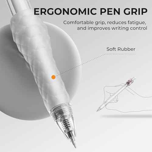 8 Pcs Gel Pens - 0.7mm Fidget Rotating Black Ink Fine Point Smooth Writing - Soft Grip Quick-dry Gel Pens for Journaling, Cute School & Office Supplies for Women Men