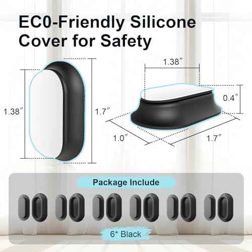 Magnetic Remote Control Holder Self-Adhesive Wall Mount, 6 Pack Upgraded Silicone Organizer Storage Wall Holder for Home Office TV, Fan and Air Conditioner Remote Control Black
