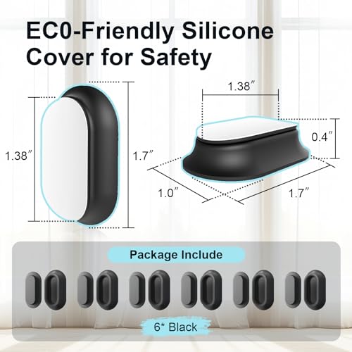 Vaszu 6-Pack Magnetic Silicone Remote Control Holders Wall Mount for TV & Devices, Black