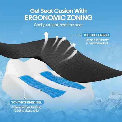 Orthopedic Gel Memory Foam Seat Cushion ? Ergonomic Design for Tailbone & Sciatica Pain Relief, Coccyx, and Pressure Relief for Office Chair, Car, and Wheelchair (Black/Deep Gray, X Large)