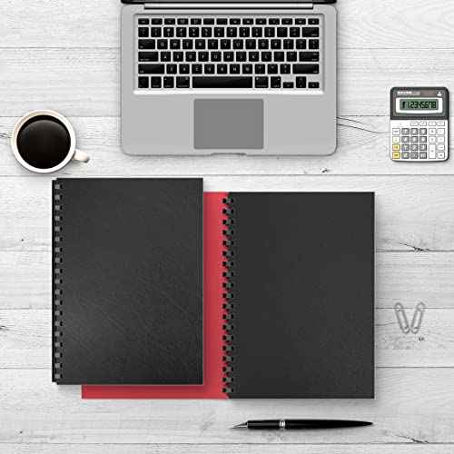Binditek 100 Pack 16 Mil Leather-Textured Heavyduty Polycovers, Plastic Binding Presentation Covers, Letter Size, 8-1/2 x 11", Square Corners, Un-Punched, Black