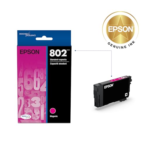 EPSON 802 DURABrite Ultra Ink Standard Capacity Magenta Cartridge (T802320-S) Works with WorkForce Pro WF-4720, WF-4730, WF-4734, WF-4740
