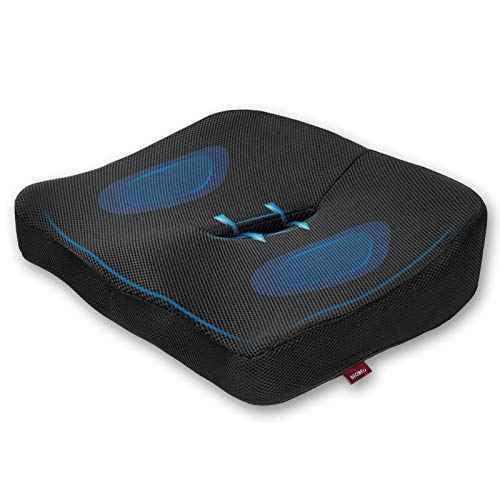 Seat Cushion - Memory Foam Cushion for Office Chairs, Car, Home & Wheelchair - Ergonomic Coccyx, Sciatica, Tailbone Pain Relief Pillow with Ventilated Design - Comfort Pad for Long Sitting