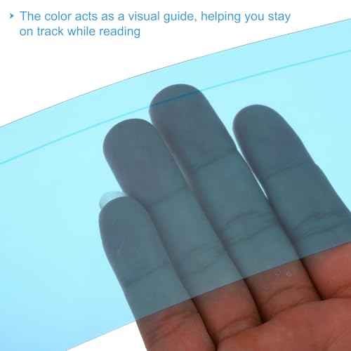 PATIKIL Guided Reading Strips, 10pcs Tracking Highlight Colored Overlay Bookmark Reduce Visual Stress Teaching Supplies with Line for Classroom, Sky Blue