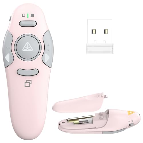 QUI Pink Wireless Presentation Clicker with Red Light - A Version