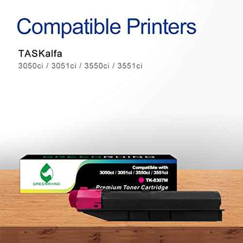 GREENRHINO Compatible Toner Cartridge Replacement for Kyocera TK-8307M (1T02LKBUS0) TASKalfa 3050ci 3051ci 3550ci 3551ci (Magenta, 1-Pack)
