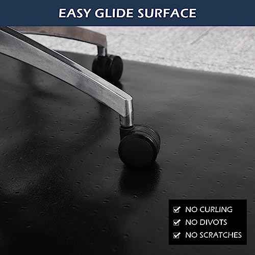 SALLOUS Chair Mat for Carpeted Floors, 46" x 60" Heavy Duty Chair Mat for Carpet, Vinyl Floor Mat with Grips, Carpeted Floor Protector Rolling Computer Desk Mat for Home Office (Black)