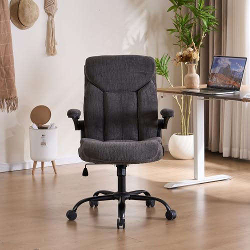 JOYNET Grey Executive Fabric Office Desk Chair — Ergonomic Study & Work Chair