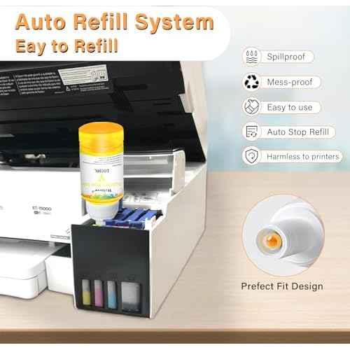 Sublimation Ink 440ML Autofill Bottles Refill for ET-2800 ET2400 ET-15000 ET-2803 ET-2850 ET2720 ET2760 ET2750 ET4800 etc.High-Yield Inkjet Printers Heat Press Transfer on Mugs