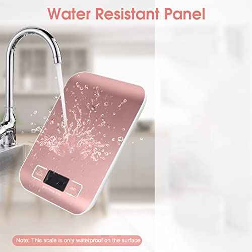 Digital Shipping Scale, Kitchen Scale, Stainless Steel Accurate 10kg/1g Portable Rechargeable Small Postal Scale for Packages, Small Business, Handmade, Liquids, Jewelry, Boutique(Rose Gold)