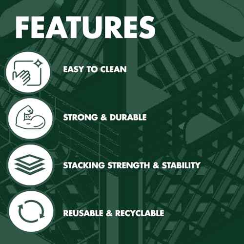JEZERO 20 Quart Heavy Duty Plastic Crate | Stackable Multi-Purpose Storage Bin for Garage, Home, Office, Groceries, Outdoor, Camping & Kayaking | Black Utility Tote, 17" x 13" x 11"