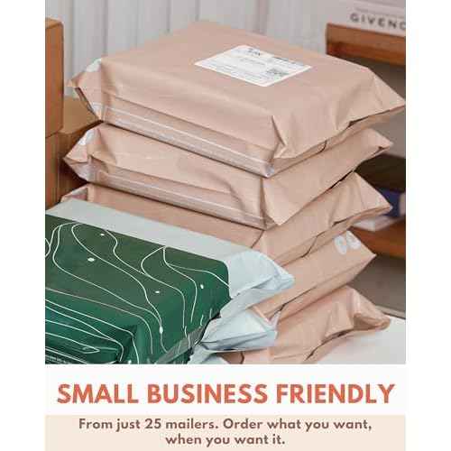 Poly Mailers 10 x 13 Inch- 100 pack Biodegradable Shipping Bags for Clothes - Impack Self-Seal Waterproof Thick Mailing Envelope for Accessories & Clothing - Tidal Sand