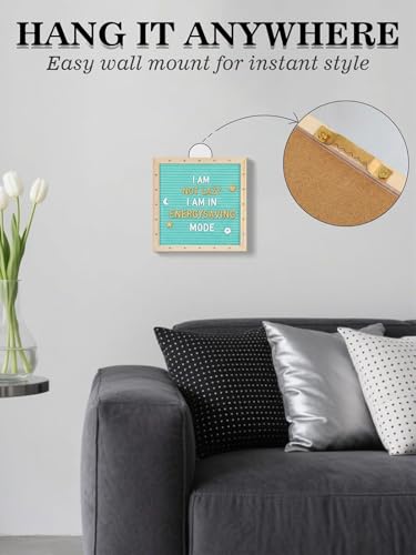 Blue Felt Letter Board with LED Lights & Stand - 10x10 Inch Halloween Decor