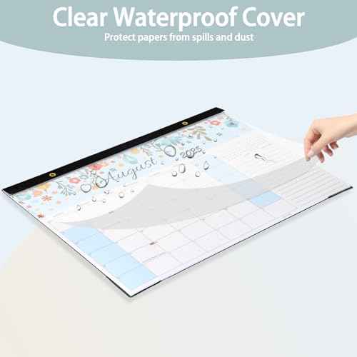 Calendar 2025-2026, Monthly Desk Calendar from July 2025 to December 2026, 17" x 12", Large Desktop Calendar Monthly, Perfect for Home or Office, Floral (Desk(17" x 12"£©)