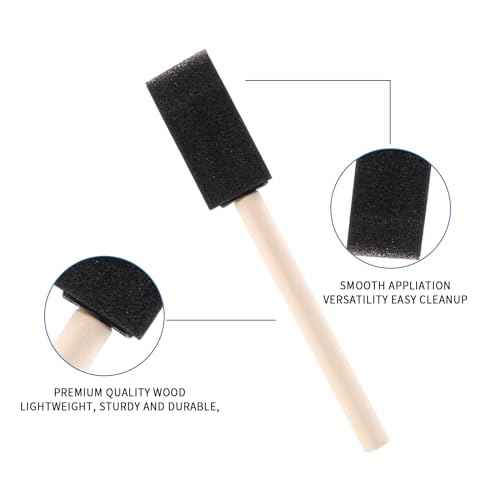 1" Foam Paint Brushes - 100 Pack, 1-Inch Painting Sponges - Premium Foam Brushes - Lightweight & Durable - Sponge Brush Ideal for Painting, Crafting, Acrylics, Stains, Varnishes (Black)