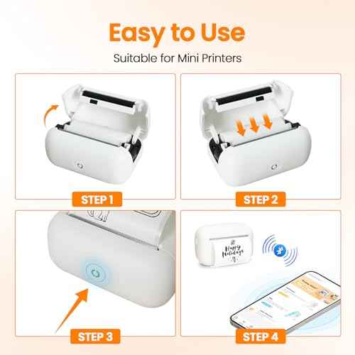 Label Maker Machine with Tape: Bluetooth Sticker Printer Supports Printing Multiple Labels, Versatile App with Fonts and Icons for Home, Kitchen, School, Office Organization, White