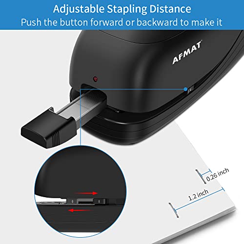 Electric Stapler for Desk, Automatic Stapler Desktop, Office Staplers Electric, AC or Battery Operated Staplers Heavy Duty Office Use, with Reload Reminder & Release Button, 25 Sheets Capacity, Black
