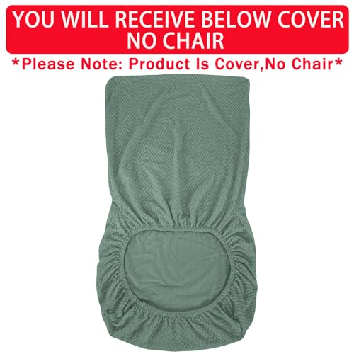 Green Criss Cross Elastic Armless Chair Slipcover - Vanity/Makeup Chair Cover