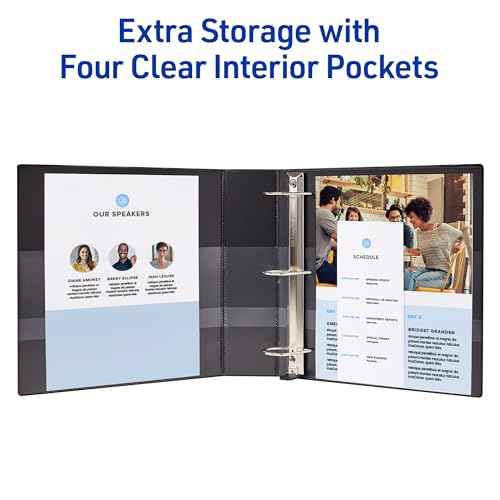 Avery Heavy-Duty View 3 Ring Binder, 3" One Touch EZD Rings, 670-Sheet Capacity, 3.5 Inch Wide Spine, Great for Home, School Supplies, Office, or Organization Needs, 1 White Binder (79193)