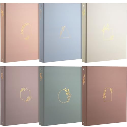 6 Pcs Aesthetic 3 Ring Binder Sturdy Cute Binder Decorative Fits 8.5 x 11 Inch Letter Sized Paper for Women Men School Office Home Supplies Work Organize Paperwork (Morandi Colors,1 Inch)