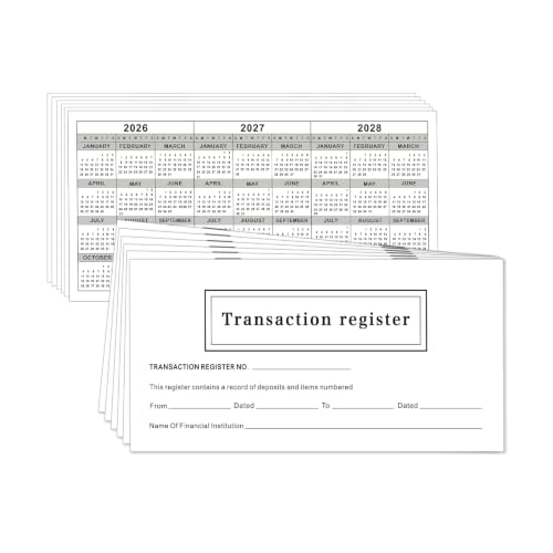 DeBiao 12-Pack Check Register Book, 6"x3" Personal Checkbook Ledger with Extra Wide Description Columns