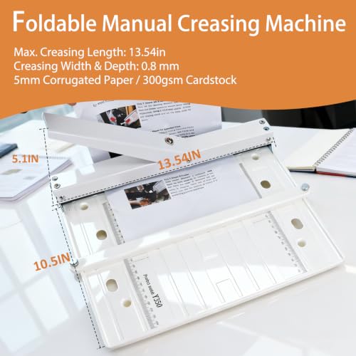 13.78 Inch Manual Paper Creaser with Extended Positioning Block for Precise Folding