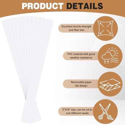 100 Pack Precut Return Tape Strips Clear Return Tape Sheets Banded Strips for Sealing, Packaging, Shipping, Mailing, Office, Home, Business, Warehouse Needs (2'' X 24'')