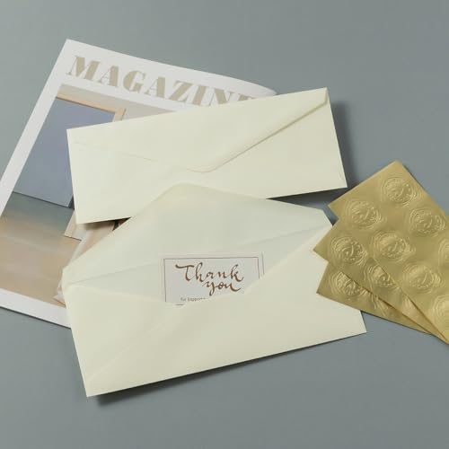 Toperd Cream Color #10 Business Envelopes Pack of 50 with Self-Seal Closure