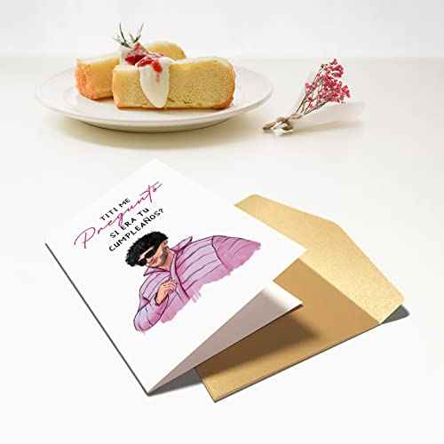 Chenive Bad Bunny Birthday Card for Friends, Happy Birthday Card for Him Her, Bad Bunny Card In Spanish, Feliz Cumpleanos