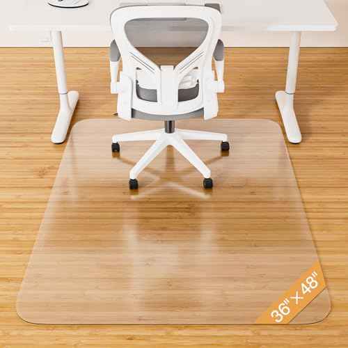 Office Chair Mat for Hardwood Floor, 36" x 48" Clear Plastic Desk Floor Protector, Heavy Duty Non-Slip Chair Mat for Rolling or Gaming Chairs, Durable Computer Mat for Home Office