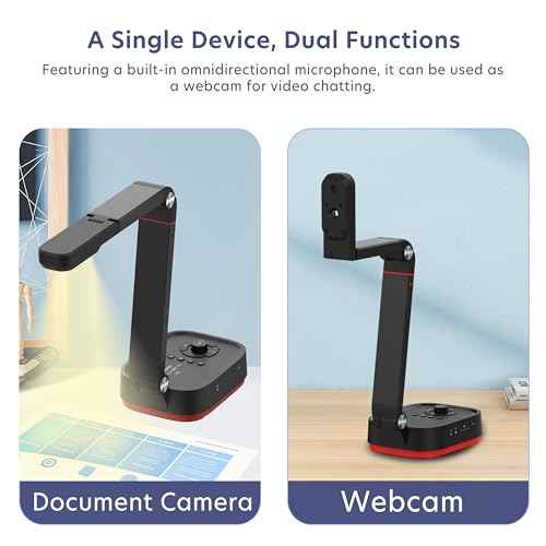 QPC100W Wireless 4K UHD Document Camera, WiFi/HDMI/USB Plug & Play, Compatible Mac OS, Windows, Chromebook Compatible for Live Demo,Web Meeting and Document Scanning