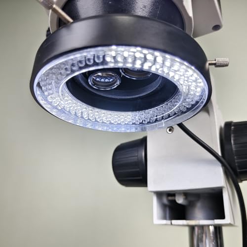 USB 144 LEDs 4 Zone Adjustable Microscope Ring Light Source for Lab & Camera